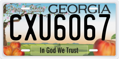 GA license plate CXU6067