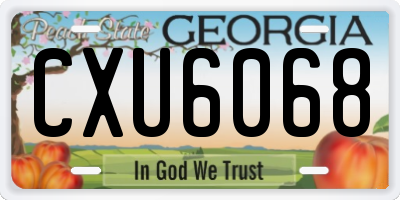 GA license plate CXU6068