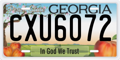 GA license plate CXU6072