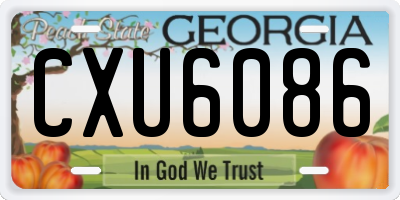 GA license plate CXU6086