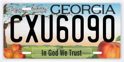 GA license plate CXU6090