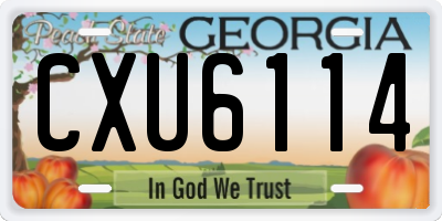 GA license plate CXU6114