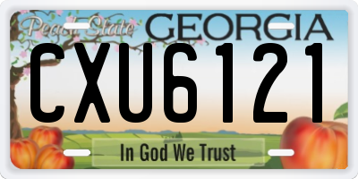 GA license plate CXU6121