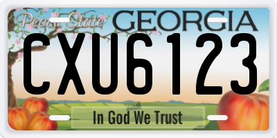 GA license plate CXU6123
