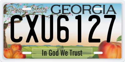 GA license plate CXU6127