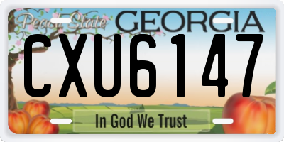 GA license plate CXU6147