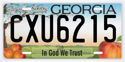 GA license plate CXU6215