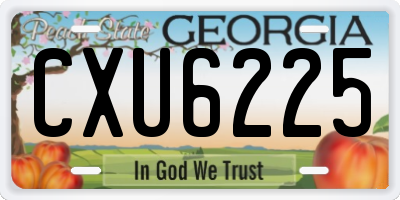 GA license plate CXU6225