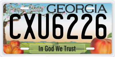 GA license plate CXU6226
