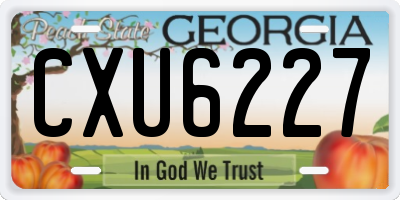 GA license plate CXU6227
