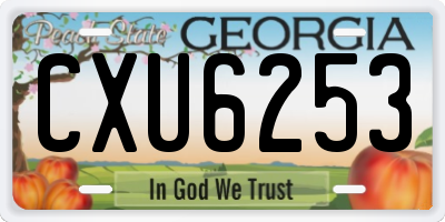 GA license plate CXU6253