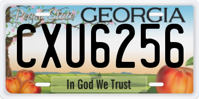 GA license plate CXU6256