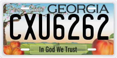 GA license plate CXU6262