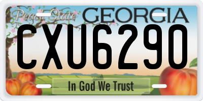 GA license plate CXU6290
