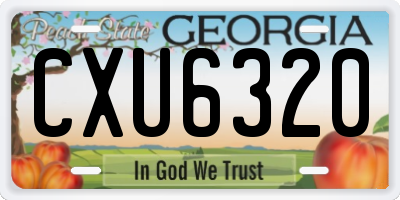 GA license plate CXU6320
