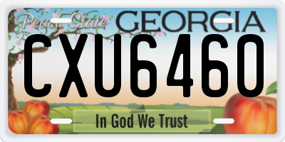 GA license plate CXU6460