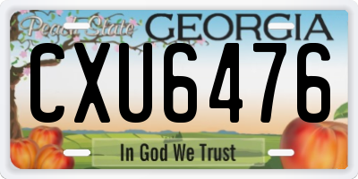 GA license plate CXU6476