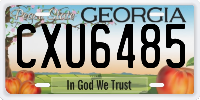 GA license plate CXU6485