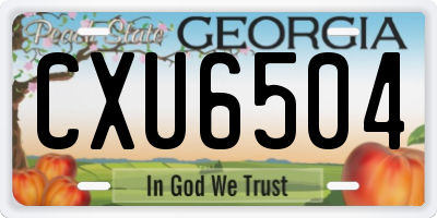 GA license plate CXU6504