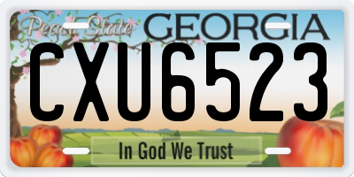 GA license plate CXU6523