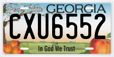 GA license plate CXU6552