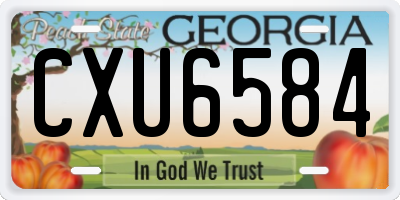 GA license plate CXU6584