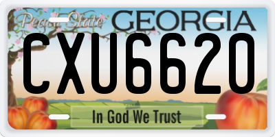 GA license plate CXU6620