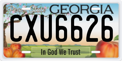 GA license plate CXU6626