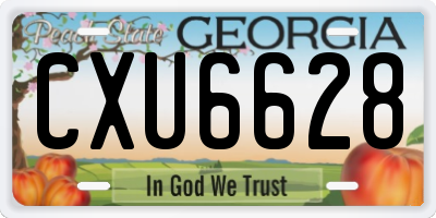 GA license plate CXU6628