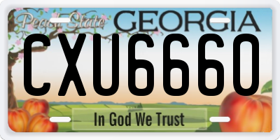 GA license plate CXU6660