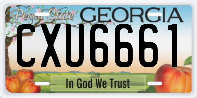 GA license plate CXU6661