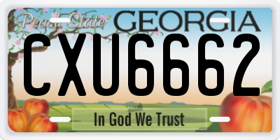 GA license plate CXU6662