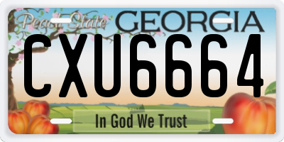 GA license plate CXU6664