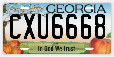 GA license plate CXU6668