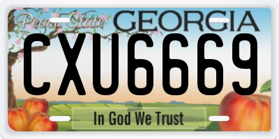 GA license plate CXU6669