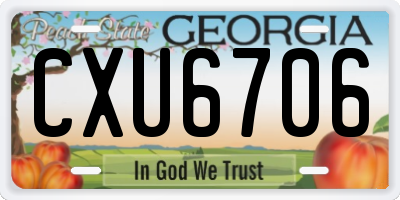GA license plate CXU6706