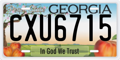 GA license plate CXU6715