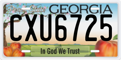 GA license plate CXU6725
