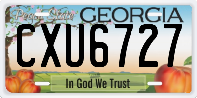 GA license plate CXU6727