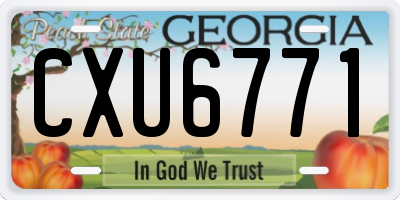 GA license plate CXU6771