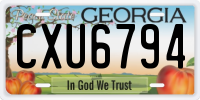 GA license plate CXU6794