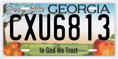 GA license plate CXU6813