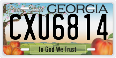 GA license plate CXU6814