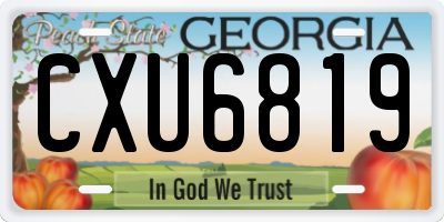 GA license plate CXU6819