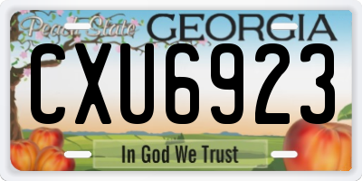 GA license plate CXU6923