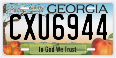 GA license plate CXU6944