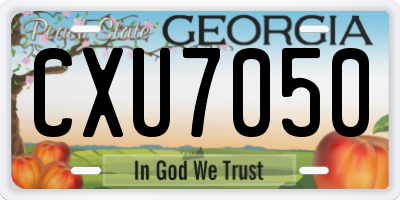 GA license plate CXU7050