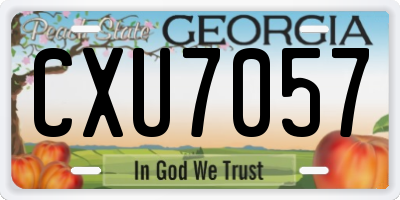 GA license plate CXU7057
