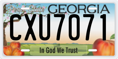 GA license plate CXU7071