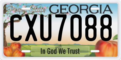 GA license plate CXU7088